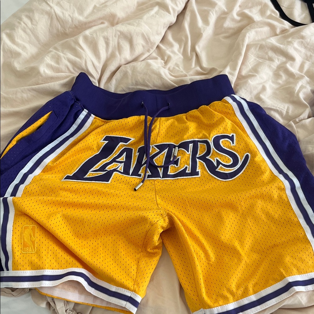 Just Don Lakers Gold and Purple Athletic Shorts